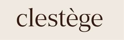 clestège wordmark, warm cream colourway